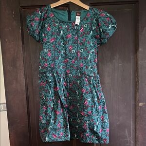 Floral Kids Dress in Teal and Pink